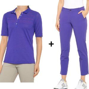 $288! NWT Women's KJUS 2-PC Shirt & Pants Golf Outfit Purple EU 36 US 6 S